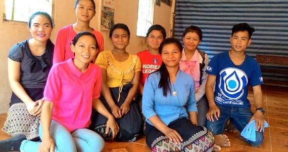 Sousida with students she protects from trafficking