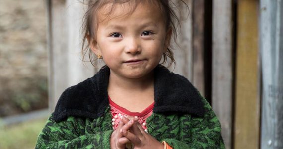 Little girl in Nepali village who was benefitted by our goats for girls project