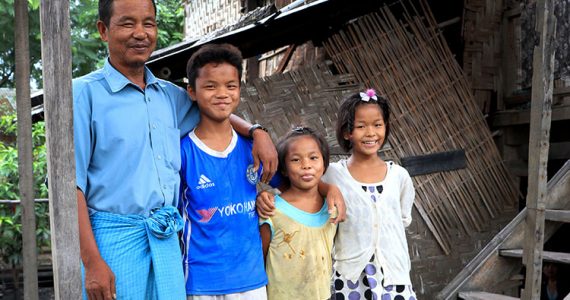 Therisa with family in Myanmar