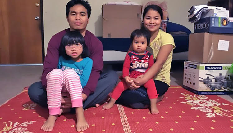 Refugee family from Myanmar
