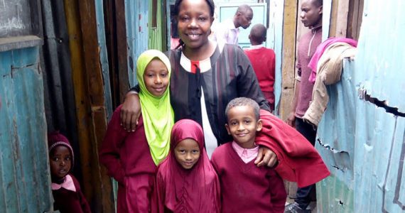 Carolyne with Muslim children at Jocada Academy