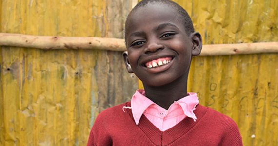 Picture of student in Kenyan slum