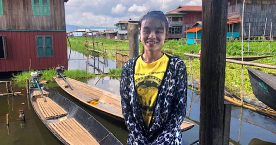 Picture of missionary in lake village in Myanmar