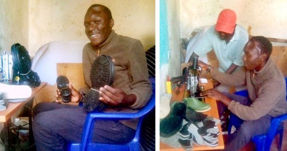 Image of Samuel making shoes