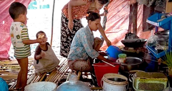 Image of mom rescued from sex work cooking meal