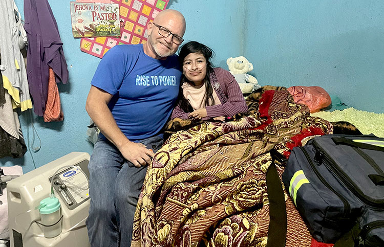Image of Dora with oxygen concentrator