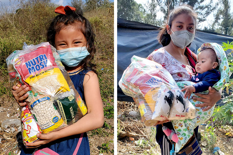 Image of hungry families receiving food in Guatemala