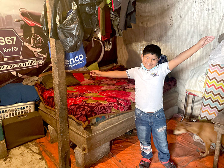 Image of Joseph in his home in Guatemala