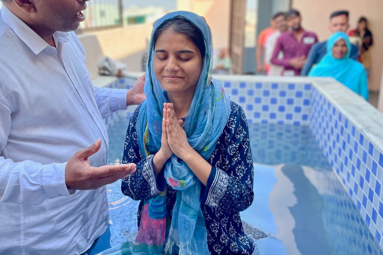 Image of baptism in India