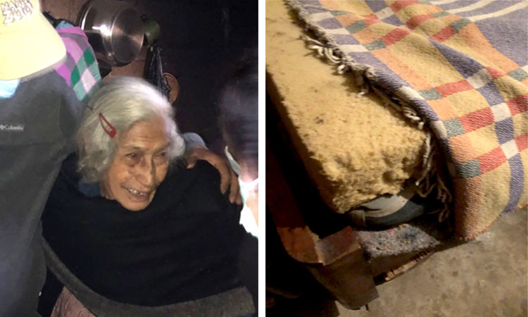 Image of widow with old mattress