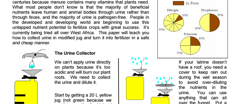 Urine Fertilizer Sheet in English - brought to you by the Farming God's Way Ministry of Heaven's Family