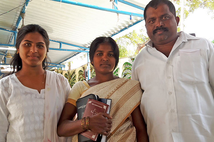 Family India before Easter baptism ceremony