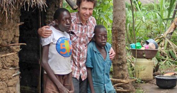 Picture of Carmen Parise with boys with disabilities in Kenya