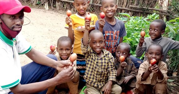 A picture of farmer in Rwanda