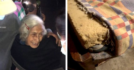 Image of widow and old mattress