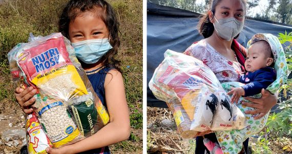 Image of hungry families receiving food in Guatemala